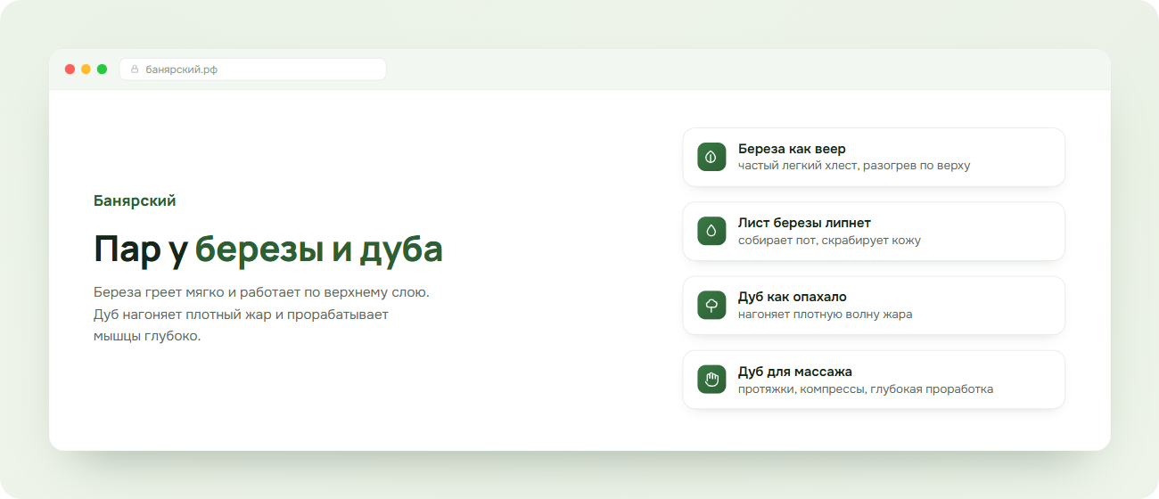 Чем отличается пар березового и дубового веника, схема Банярский